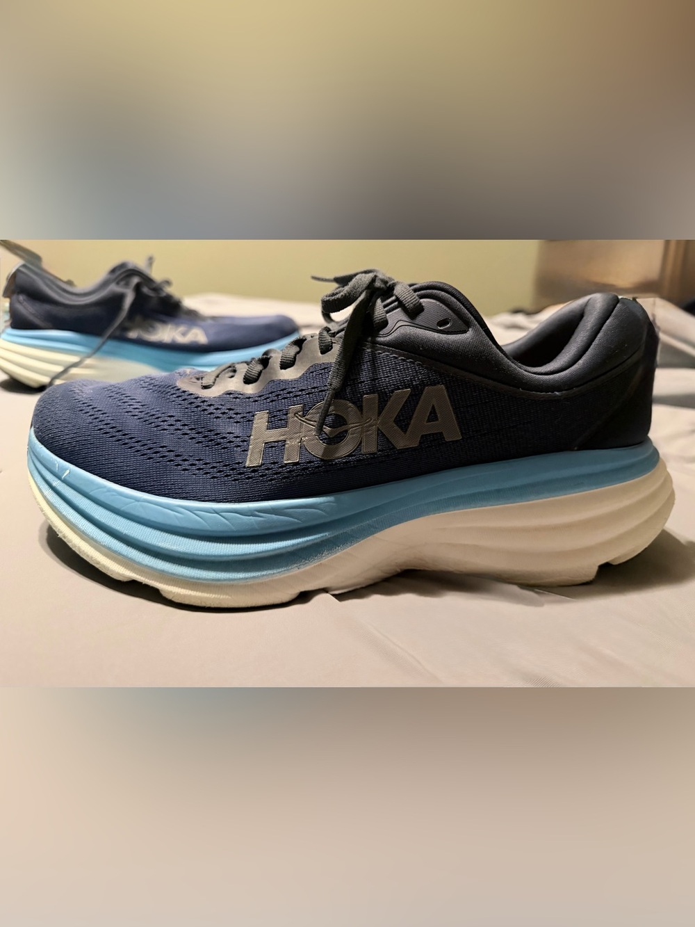 Hoka Navy and Teal Lace-Up Running Shoe - Picture 9 of 16